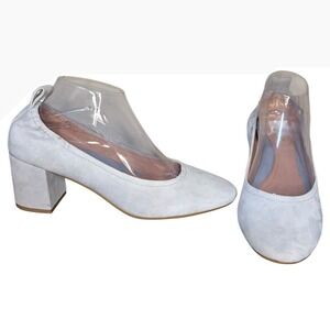 NWOB Taryn Rose Light Blue Suede Savannah Block Heel Pumps Women's Size 10B